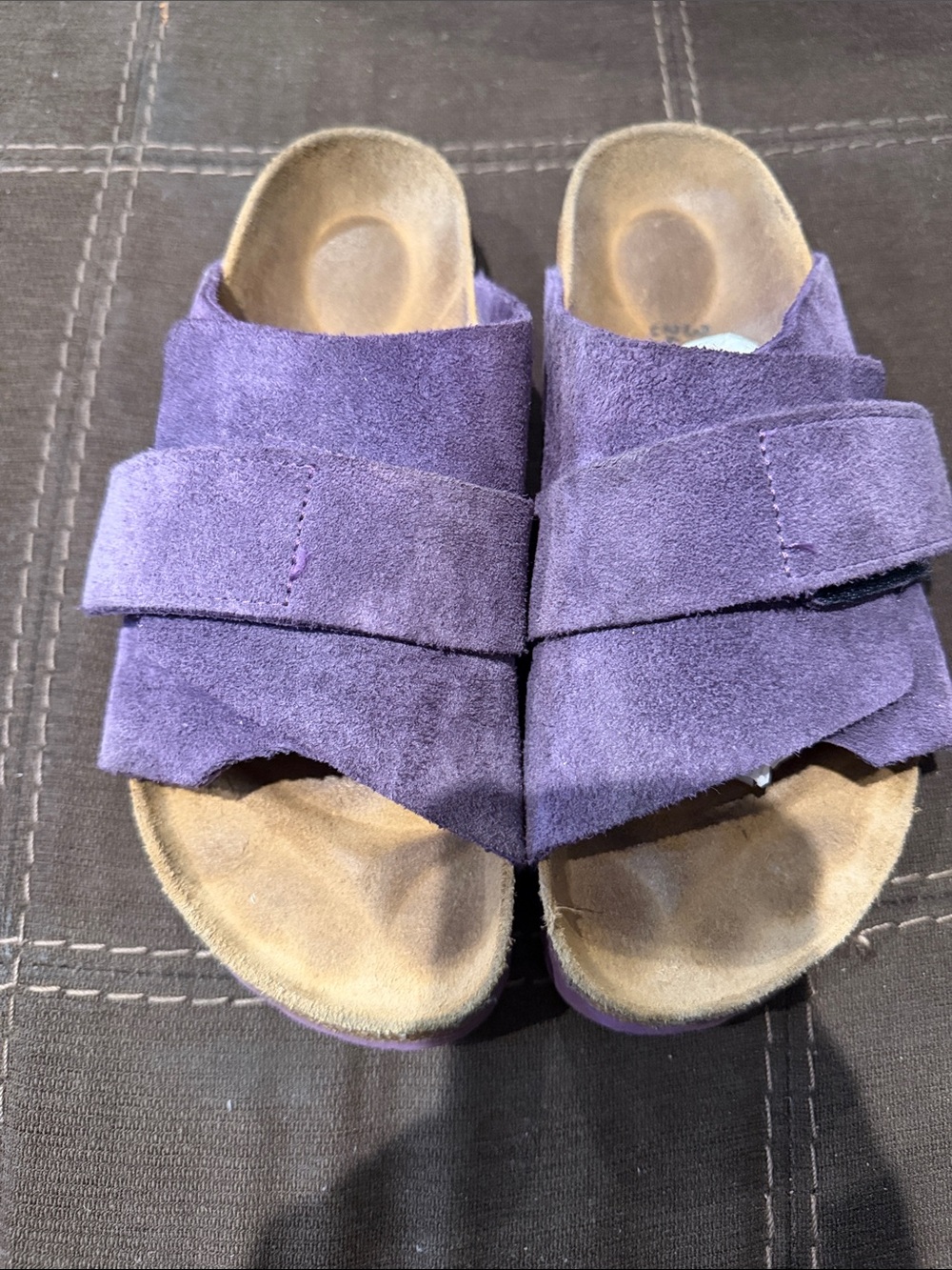 Birkenstock Kids Suede Slide Sandals in Purple